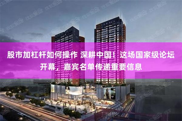 股市加杠杆如何操作 深耕中国！这场国家级论坛开幕，嘉宾名单传递重要信息