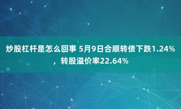 炒股杠杆是怎么回事 5月9日合顺转债下跌1.24%，转股溢价率22.64%