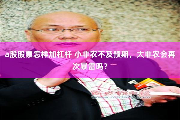 a股股票怎样加杠杆 小非农不及预期，大非农会再次暴雷吗？